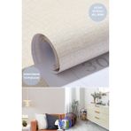 Technojet Kendinden Yapışkanlı Keten Görünümlü Mutfak Banyo Tezgah Duvar Dolap Masa Kaplama 60X300CM - 60 x 300 cm - Bej