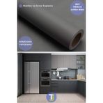 Technojet Kendinden Yapışkanlı Mat Renkli Mutfak Banyo Tezgah Duvar Dolap ve Masa Kaplama 60CMX100CM - 60 x 100 cm - Gri
