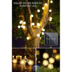Technojet Solar Güneş Enerjili 50 Led'li 7m Ponpon Led Işık Dekorasyon Bahçe Aydınlatma Sarı Işık