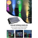 Technojet Solar Güneş Enerjili 6 Ledli Bahçe Aydınlatması Aplik Parlak Rgb Işık Led Lamba 1 Adet