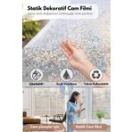 Technojet Statik Buzlu Desenli Cam Kaplama Filmi Duşa Kabin Ofis Dekorasyon Folyo 60cmx100cm