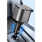 TECHNOMEN 100w 6 In 1 geri çekilebilir araç şarj USB tip C kablo araba Bluetooth hızlı şarj adaptörü Uyumlu