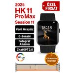 TECHNOMEN HK 11 ProMax Akıllı Saat Çift Kordonlu 2025 Model Nabız Uyku Spor Takibi Şarjı Uzun Yapay Zeka