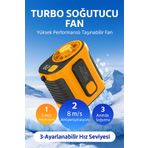 TECHNOMEN Turbo Soğutucu Mini Fan Lambalı Şarjlı 3 Kademeli Hız Yüksek Performanslı Taşınabilir Klima Fanı
