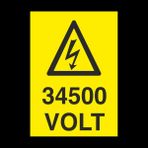 Technopa 34500 Volt 30 x 40 cm Uyarı Levhası