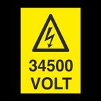 Technopa 34500 Volt Uyarı Levhası