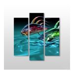Technopa 3D Deniz Altı ve Balık 84x90 cm Kanvas Tablo