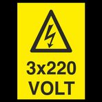 Technopa 3X220 Volt Uyarı Levhası