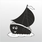 Technopa 70 cm Uzunluk Gülen Tekne Folyo Sticker