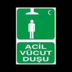 Technopa Acil Vücut Duşu 70 x 100 cm Uyarı Levhası