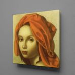 Technopa Al Yazmalı Kadın 80x80 cm Kanvas Tablo