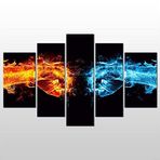 Technopa Ateş ve Su 245x140 cm Kanvas Tablo