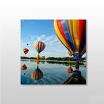 Technopa Balonlar ve Nehir 140x140 cm Kanvas Tablo