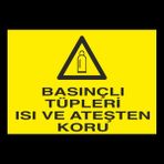 Technopa Basınçlı Tüpleri Ateşten Koru 40 x 60 cm Uyarı Levhası