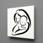 Technopa Bebeğine Sarılan Anne 25x25 cm Kanvas Tablo