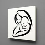 Technopa Bebeğine Sarılan Anne 60x60 cm Kanvas Tablo