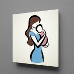 Technopa Bebeğini Kucağına Alan Anne 110x110 cm Kanvas Tablo