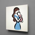 Technopa Bebeğini Kucağına Alan Anne 120x120 cm Kanvas Tablo