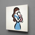 Technopa Bebeğini Kucağına Alan Anne 30x30 cm Kanvas Tablo