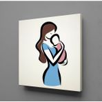 Technopa Bebeğini Kucağına Alan Anne 80x80 cm Kanvas Tablo
