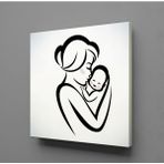 Technopa Bebeğini Öpen Anne 50x50 cm Kanvas Tablo