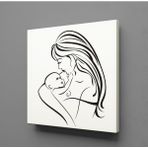 Technopa Bebeğiyle İlgilenen Anne 110x110 cm Kanvas Tablo