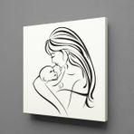Technopa Bebeğiyle İlgilenen Anne 90X90 cm Kanvas Tablo