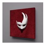 Technopa Beyaz Maske 30x30 cm Kanvas Tablo