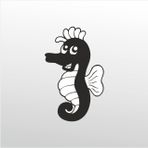 Technopa Deniz Atı 80 cm Folyo Duvar Stickerı