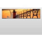 Technopa Deniz Feneri Iskele 270x90 cm Kanvas Tablo