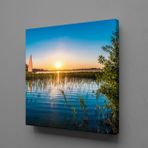Technopa Deniz Gün Doğumu 110x110 cm Kanvas Tablo