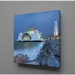 Technopa Deniz Kenarında Cami 100x100 cm Kanvas Tablo
