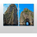 Technopa Deniz Manzaralı Kayalar 120x110 cm Kanvas Tablo