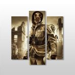 Technopa Gaz Maskeli Adam 120x130 cm Kanvas Tablo