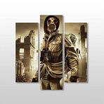 Technopa Gaz Maskeli Adam 75x80 cm Kanvas Tablo