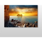 Technopa Gün Batımı Koy 105x70 cm Kanvas Tablo