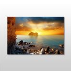 Technopa Gün Batımı Koy 75x50 cm Kanvas Tablo