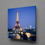 Technopa Işıklı Eyfel Kulesi 30x30 cm Kare Kanvas Tablo