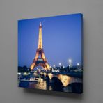 Technopa Işıklı Eyfel Kulesi 70x70 cm Kare Kanvas Tablo