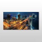 Technopa Işıklı Şehir 140x70 cm Kanvas Tablo