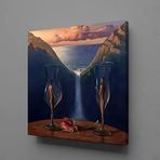 Technopa Kadehteki Kadın Erkek Dekoratif 80x80 cm Kanvas Tablo