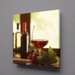 Technopa Kadehteki Kırmızı Şarap 110x110 cm Kanvas Tablo