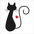 Technopa Kalpli Kedi 100 cm Folyo Duvar Stickerı