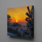 Technopa Karlı Bir Gün Doğumu 120x120 cm Kanvas Tablo