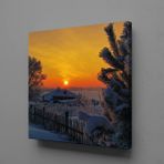 Technopa Karlı Bir Gün Doğumu 80x80 cm Kanvas Tablo