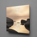 Technopa Kayalar ve Deniz 80x80 cm Kanvas Tablo