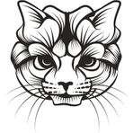 Technopa Kedi 20 cm Folyo Duvar Stickerı