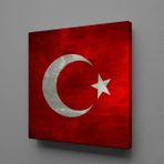 Technopa Kırmızı Beyaz Bayrak 50x50 cm Kare Kanvas Tablo