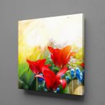 Technopa Kırmızı Çiçekler 70x70 cm Kanvas Tablo