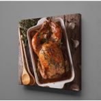 Technopa Kızarmış Tüm Tavuk Kare 60x60 cm Kanvas Tablo